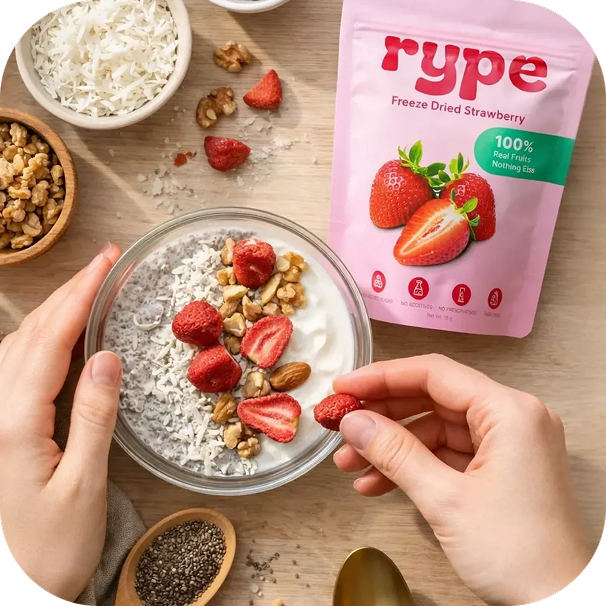 Strawberry Crunch Chia Pudding